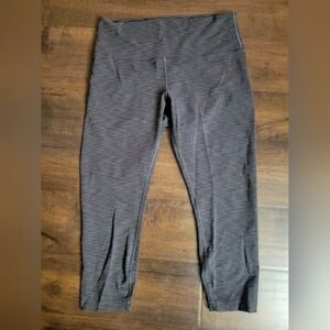 Lululemon Wunder Train High-Rise Crop Heathered Graphite Grey Size 14
